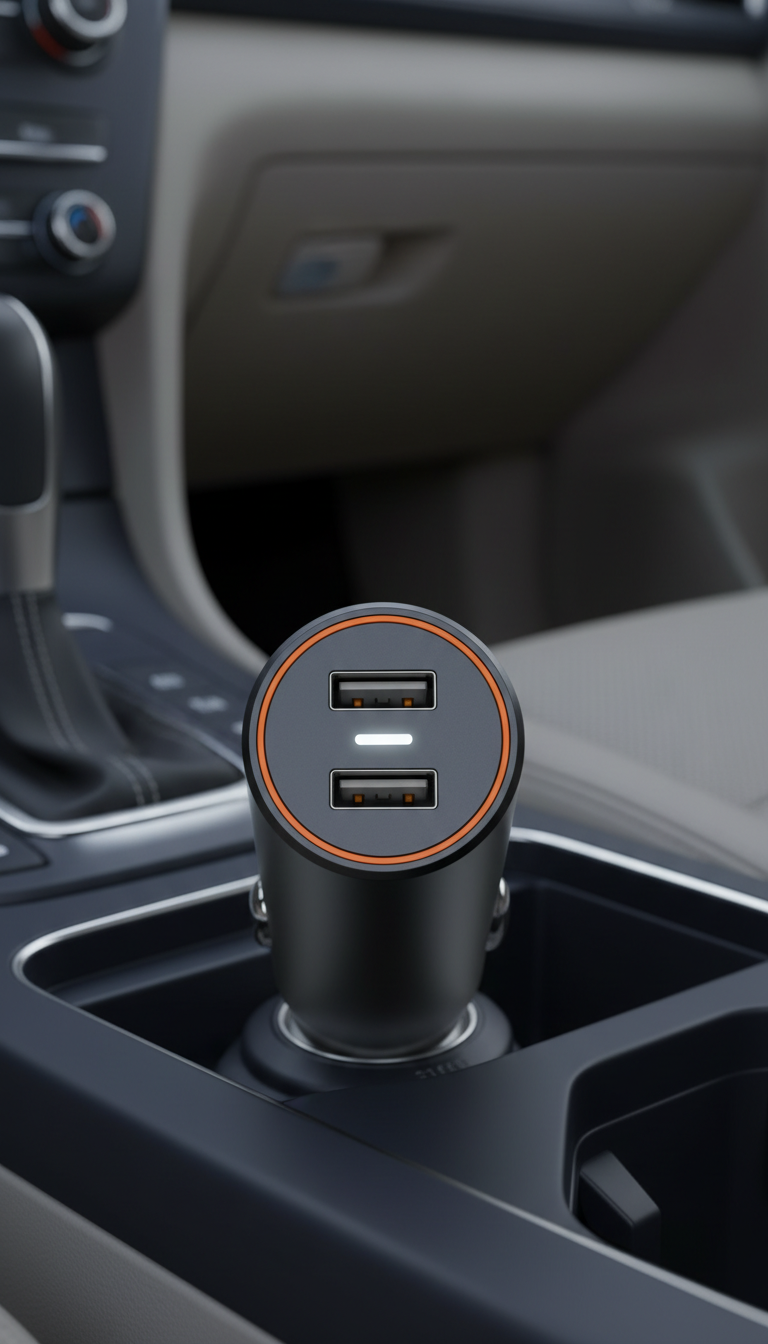 Dual-Port USB-C Fast Car Charger