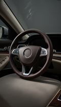 Espresso Leather Steering Wheel Cover
